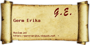Germ Erika névjegykártya